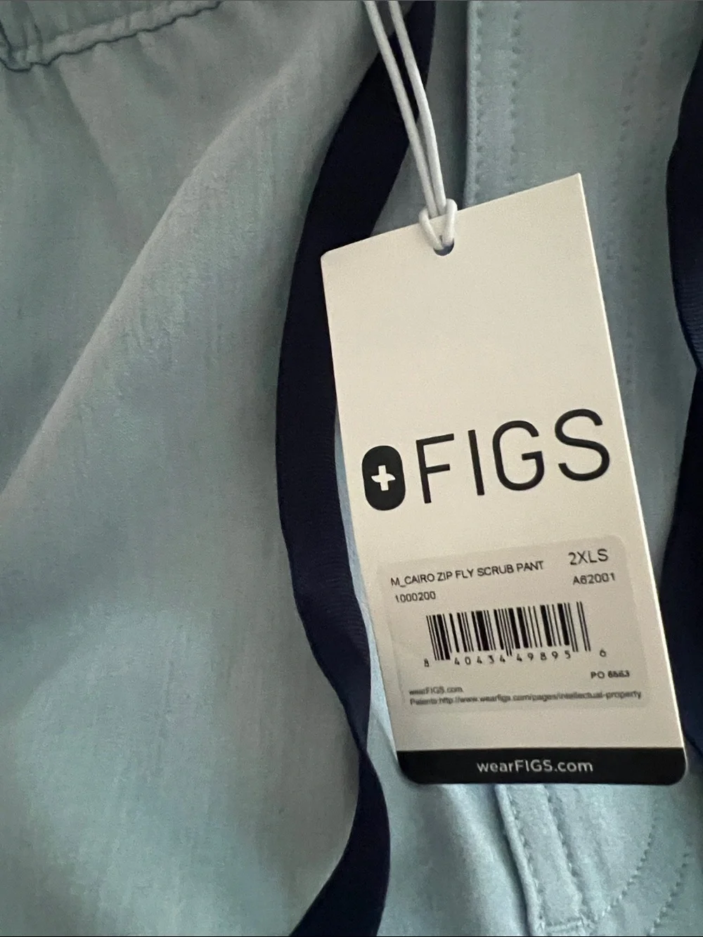 Figs Men Cairo Zip Fly Scrub Pants in Chambray 2XL Short